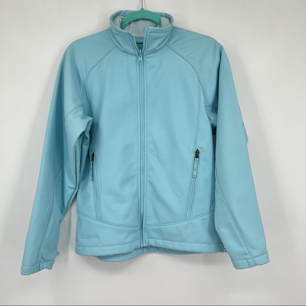 Columbia Blue Interchangeable Core Fleece Lined Logo Mockneck Liner Jacket